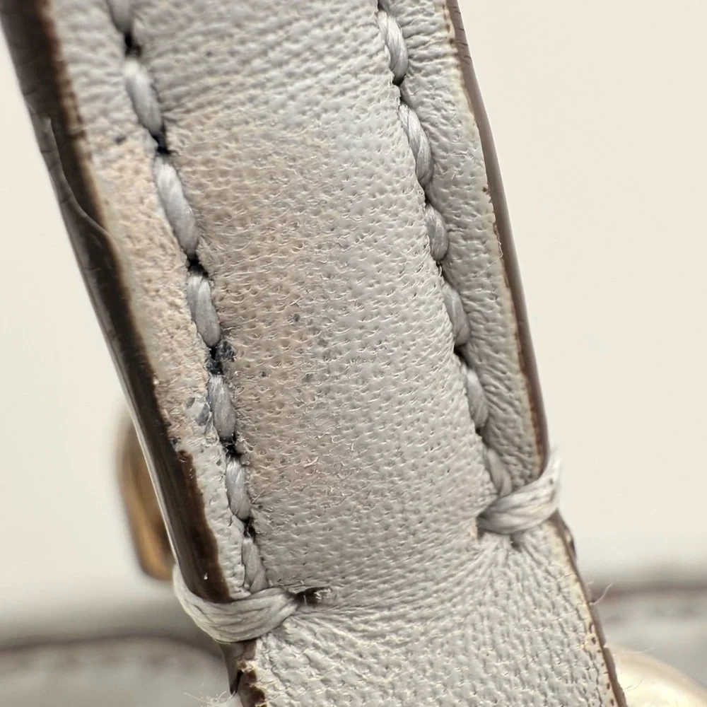 Coach Signature C Gray Leather Trim Satchel Purse Bag Shoulder Tote Handbag - Picture 13 of 15